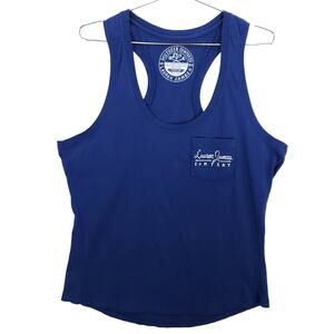 Lauren James Tank Top Womens Medium Blue Sleeveless Southern Comforts Pocket Top